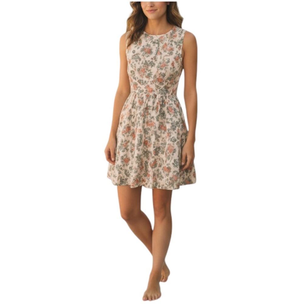 MADEWELL Garden Vine Sleeveless Cotton Dress Sz 0 Floral Fairy Cottage Preppy